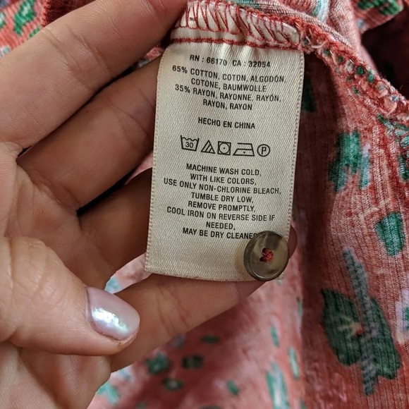 Anthropologie From The Heart of Building 13 Corduroy Button Down Blouse Size 0 - Picture 4 of 5